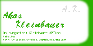 akos kleinbauer business card
